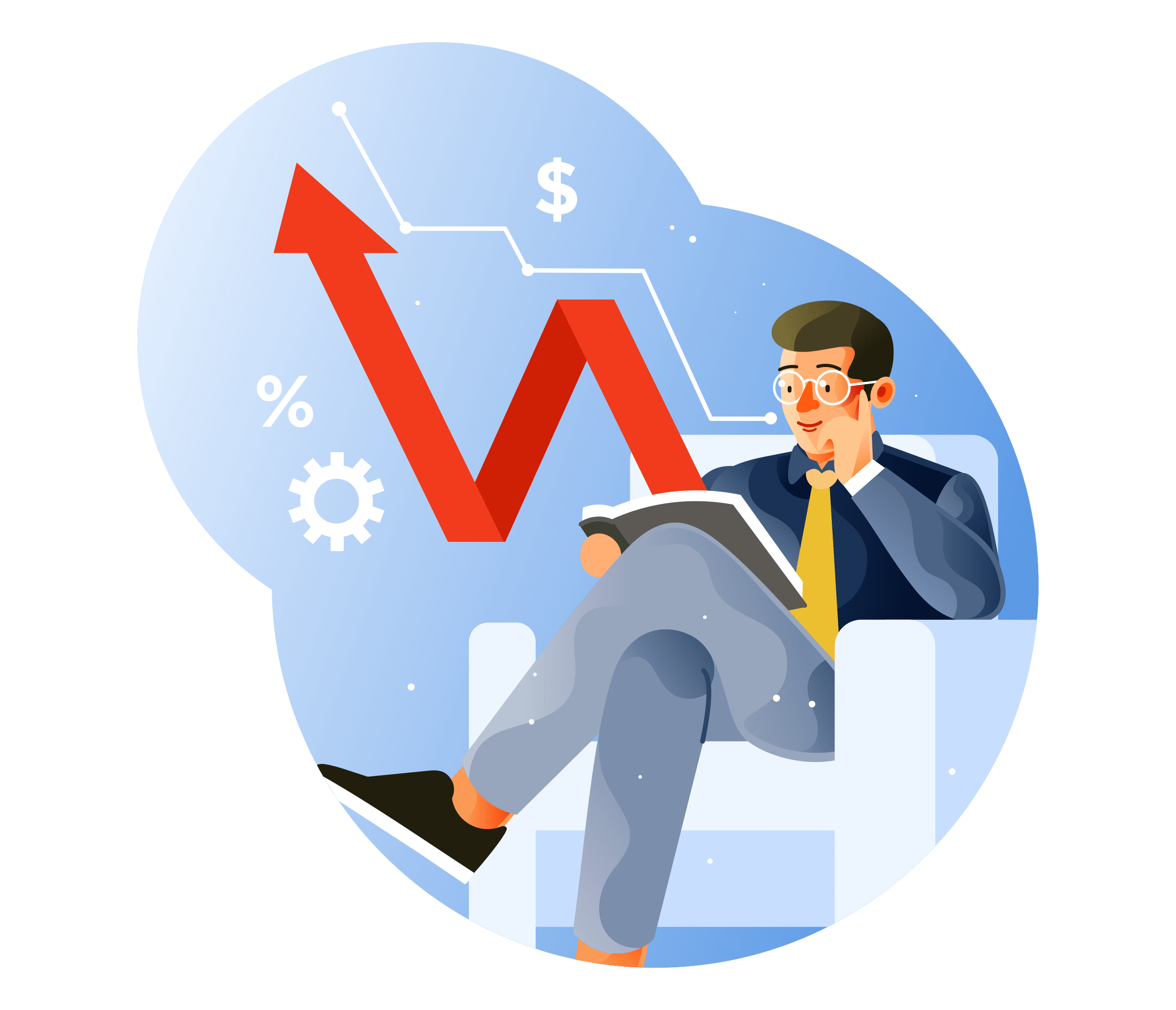 Indicadores Financeiros - Homem Analisando Dados Fiananceiros
